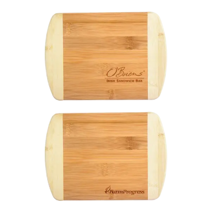 Two-Tone Bar 8" x 5-3/4" Bamboo Cutting Board