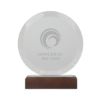 Redondo Crystal Award with Wood Base - Natural