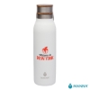Manna 18 oz. Ascend Stainless Steel Water Bottle w/ Acacia Lid - White