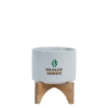 Saratoga Ceramic Flower Pot - White