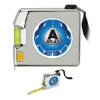 Shorewood 12' Chrome Tape Measure & Level - Chrome