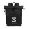 Casey PU Roll-Top Laptop Backpack - Black