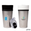 Perka Linden 14 oz. Double Wall Ceramic Tumbler w/ Stainless Steel Outer