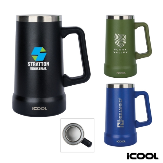 iCOOL Breckenridge 24 oz. Double Wall Stainless Steel Beer Stein