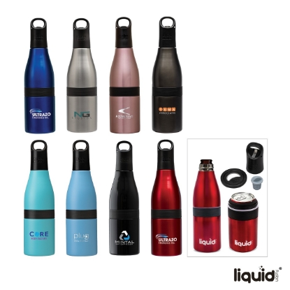 Liquid Fusion Icy Bev Kooler 22 oz. 3-In-1 Double Wall Stainless Steel Bottle