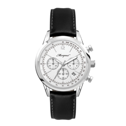 Wc3065 34mm Steel Silver Case, Chronograph Mvmt, White Dial, Dte Display, Leather Strap, Flat Minera