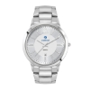 Men's Silver Stainless Steel 3 Hand Men's Silver Stainless Steel Case, and Stainless Steel bracelet - Silver