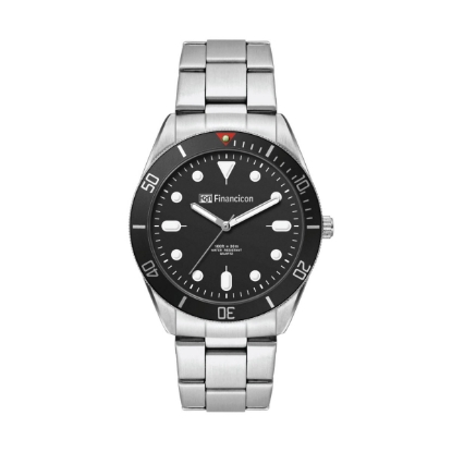 42mm, Silver Metal Case, Bk Bezel, 3-Hand Mvt