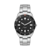 42mm, Silver Metal Case, Bk Bezel, 3-Hand Mvt - Brushed Silver