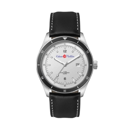41mm, Ss, Silver Case, Bk Bezel, 3-Hand Mvt, Dte