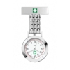 Wc8217 33mm Metal Silver Case, Nurse Watch, 3 Hand Mvmt, Rectangular Metal Clip - Silver