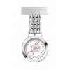 Wc8219 33mm Metal Silver Case, Nurse Watch, 3 Hand Mvmt, Rectangular Metal Clip - Silver