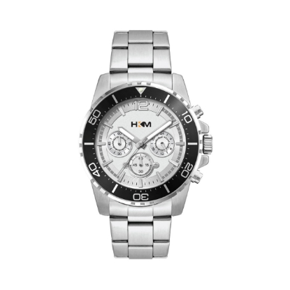 44mm, Silver Metal Case, Bk Bezel, Chrono Mvt