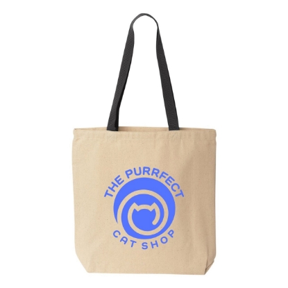 Natural Tote with Contrast-Color Handles