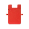 Silicone Smartphone Pocket with Earbud Loops - Red