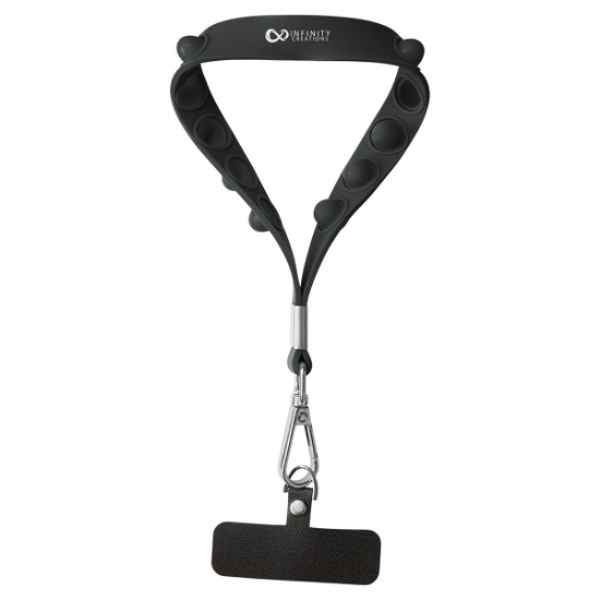 Push Pop Wrist Strap Keychain With Phone Holder