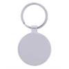 Bamboo & Metal Round Keychain