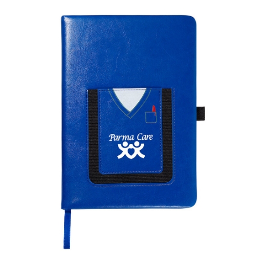 Medical Theme Journal Notebook With Cell Phone Pocket 5.8" X 8.3"