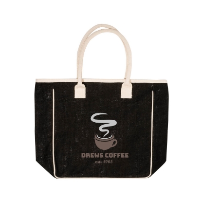 Seville Jute & Canvas Tote Bag