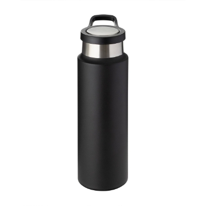 22 oz Vacuum Insulated Water Bottle With Push-Lock Lid - Black