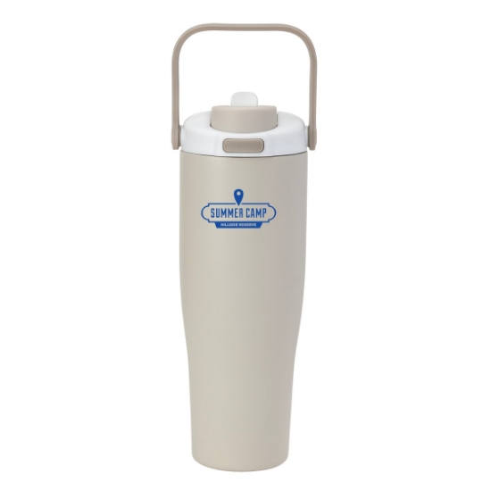30 oz Lily Recycled Stainless Steel Vacuum Tumbler with Flip Straw and Top Handle