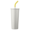 Essex 23 oz Vacuum Insulated Stainless Steel Tumbler With Straw - White