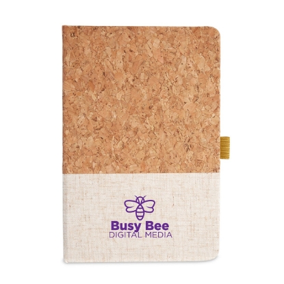 Cork And Heathered Fabric Hardcover Journal 5.5" X 8.25"