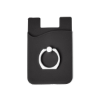 Silicone Card Holder with Metal Ring Phone Stand - Black