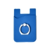 Silicone Card Holder with Metal Ring Phone Stand - Blue