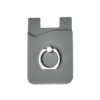 Silicone Card Holder with Metal Ring Phone Stand - Gray