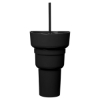 1L Recycled PP Stadium Tumbler with Snack Bowl - Black