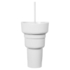 1L Recycled PP Stadium Tumbler with Snack Bowl - White