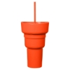 1L Recycled PP Stadium Tumbler with Snack Bowl - Sport Orange