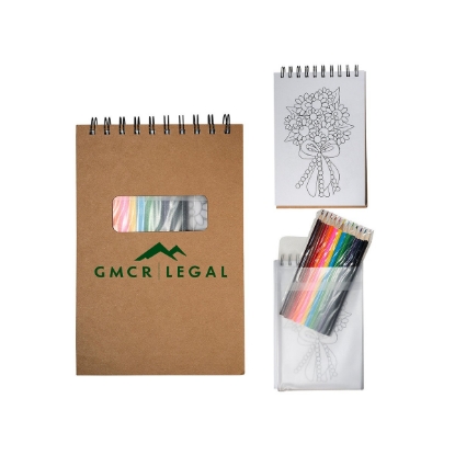 Notebook With Colored Pencils
