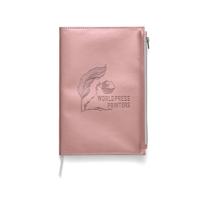 Picture of Softbound Metallic Foundry Journal With Zipper Pocket