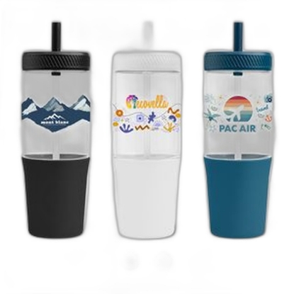 Polar Recycled Plastic Dual Tone Straw Tumbler - 40 oz. - Full-Color Inkjet - Black