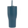 Majesty Recycled Stainless Steel Straw Tumbler - 30 oz. - Silkscreen - Steel Blue