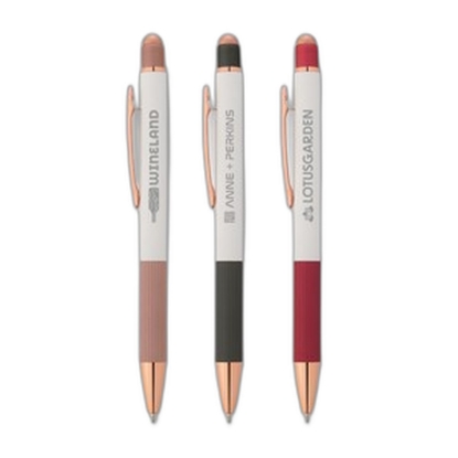 Ridgecrest Rose Gold Pen - Laser - Red/White
