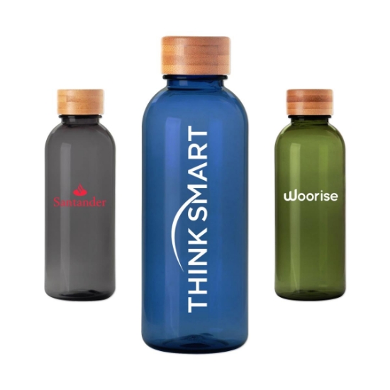 Custom 20oz Acess rPET Bottle with Bamboo Lid with Logo ADRK2