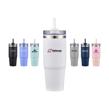 Custom 30 Oz. PP Inner Stainless Steel Outer Tumbler with Durable Coating with Logo DRK31