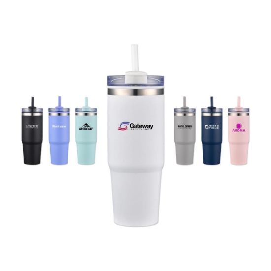 Custom 30 Oz. PP Inner Stainless Steel Outer Tumbler with Durable Coating with Logo DRK31