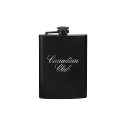 Custom 8 Oz. Black Stainless Steel Hip Flask with Logo WL1980X