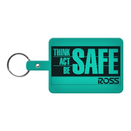 Custom Large Rectangle Flexible Key Tag with Logo 528