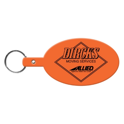 Custom Large Oval Flexible Key Tag with Logo 533
