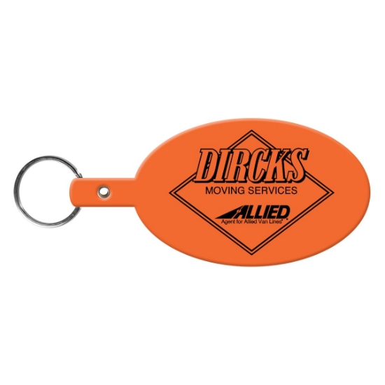 Custom Large Oval Flexible Key Tag with Logo 533
