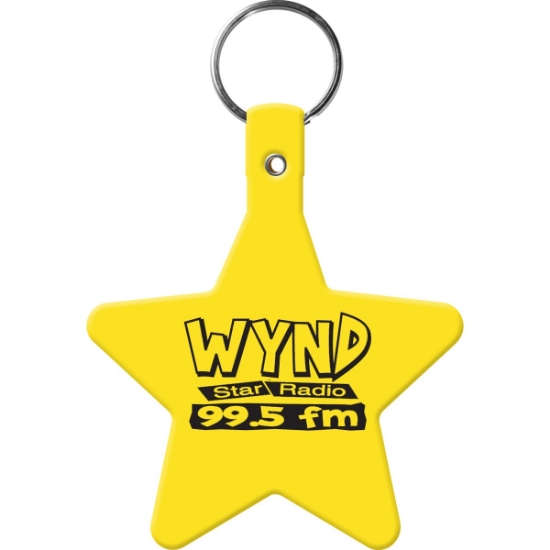 Custom Star Flexible Key Tag with Logo 565