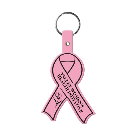 Custom Awareness Ribbon Flexible Key Tag with Logo 570