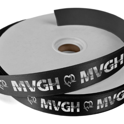 Custom 1 Badge Satin Ribbon - 25yd Roll - Foil Print with Logo FP50BAR0125