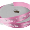 Promotional 1 Badge Satin Ribbon - 25yd Roll - Foil Print Brite Pink FP50BAR0125