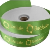 Promotional 1 1/2 Badge Satin Ribbon - 25yd Roll - Foil Print Green FP50BAR1525